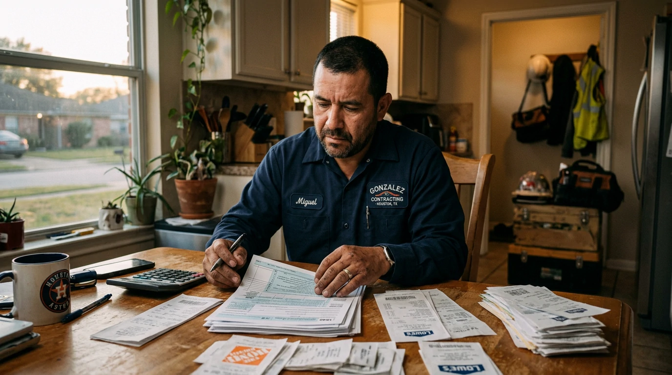 Contratista revisando docus legales